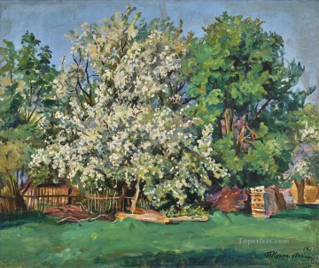 Petr Petrovich Konchalovsky Painting - APPLE TREE IN BLOOM Petr Petrovich Konchalovsky